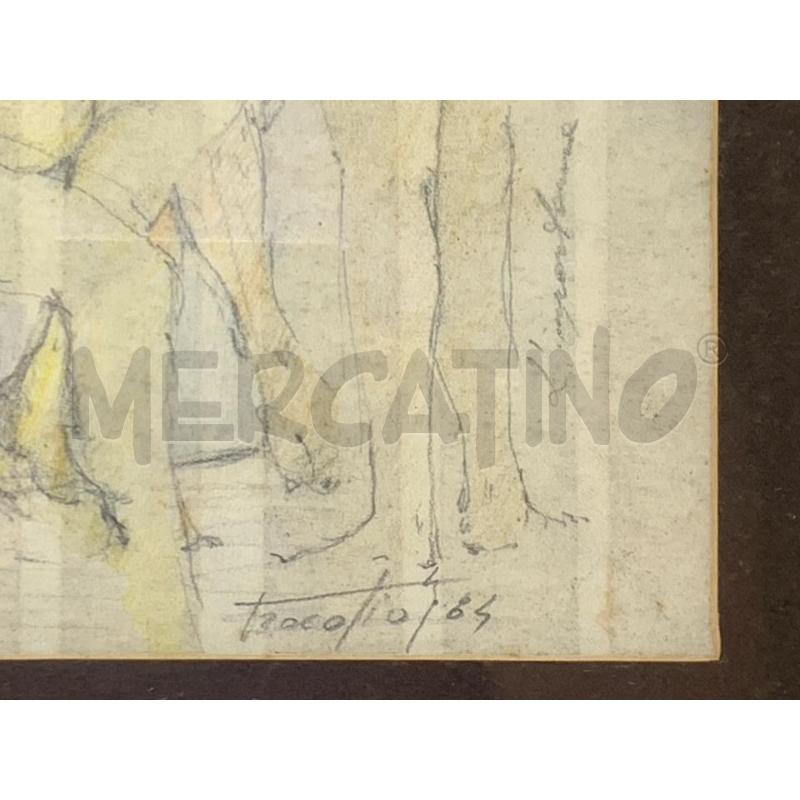 QUADRETTO MATITA SU CARTA  DONNE NUDE CAPELLI ROSSI '64 | Mercatino dell'Usato Roma re di roma 2