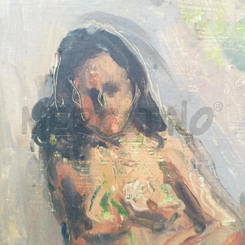 QUADRETTO OLIO TAVOLA DONNA NUDA CORN DORAT  | Mercatino dell'Usato Roma re di roma 3