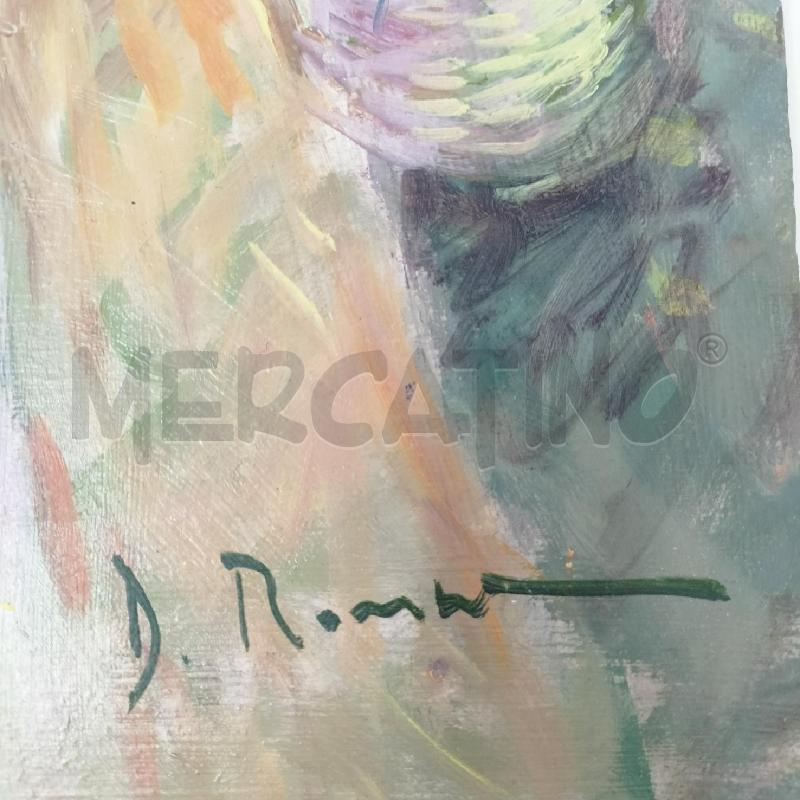 QUADRETTO OLIO TAVOLA DONNE CESTO SCIALLE ROSSO | Mercatino dell'Usato Roma re di roma 2
