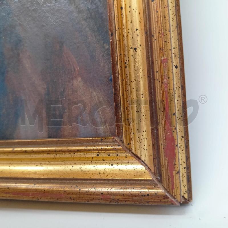QUADRETTO OLIO TELA RITRATTO BAMBINO MAGLIA AZZURRA DEC ROSSO CORNICE LEGNO DORATO | Mercatino dell'Usato Roma re di roma 2