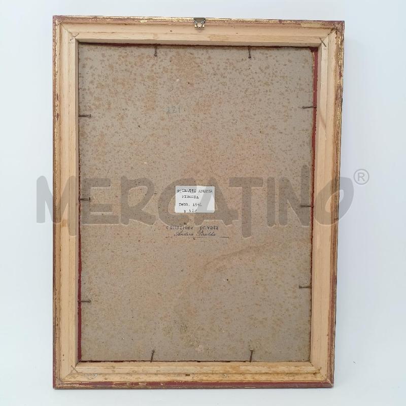 QUADRETTO OLIO TELA RITRATTO BAMBINO MAGLIA AZZURRA DEC ROSSO CORNICE LEGNO DORATO | Mercatino dell'Usato Roma re di roma 5