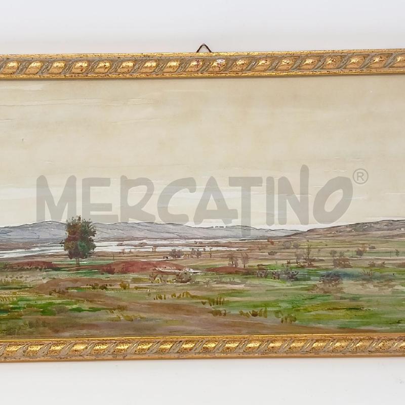QUADRETTO PAESAGGIO CAMPAGNA DESOLATA CORNICE DORATA | Mercatino dell'Usato Roma re di roma 3