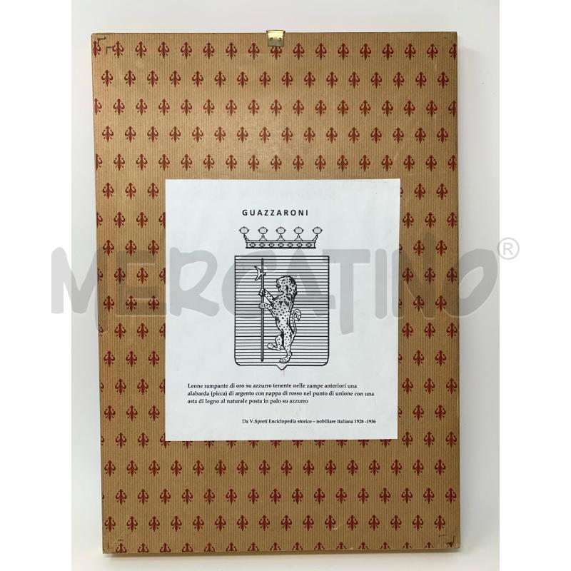 QUADRETTO STEMMA RICAMATO ROSSO TIGRE CORONA CORNICE LEGNO DORATO | Mercatino dell'Usato Roma re di roma 5