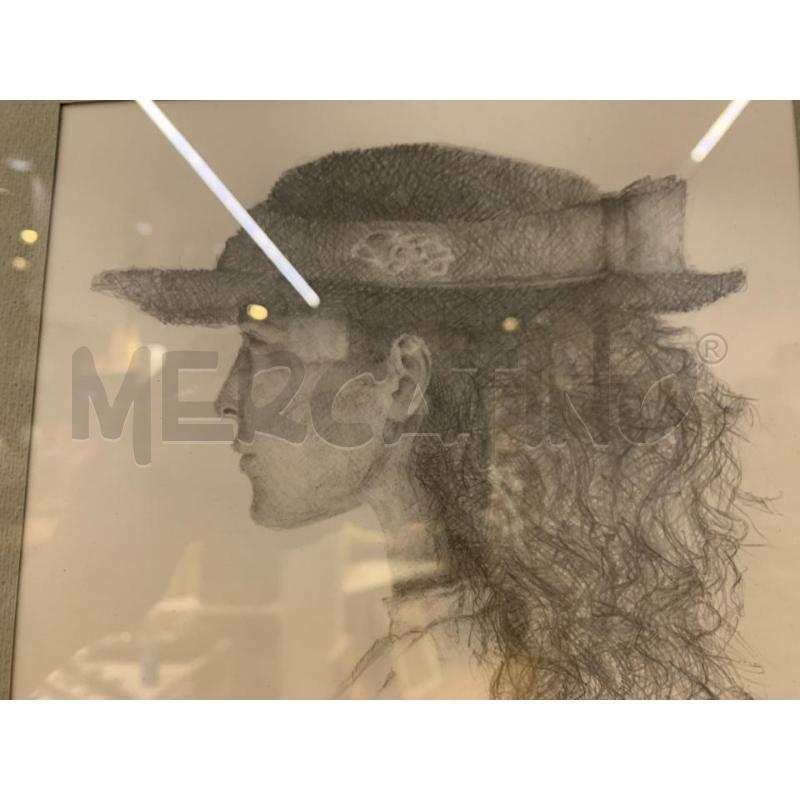 QUADRO 2 MATITE STUDIO RITRATTO DI DONNA CORN ARGENTAT | Mercatino dell'Usato Roma re di roma 4