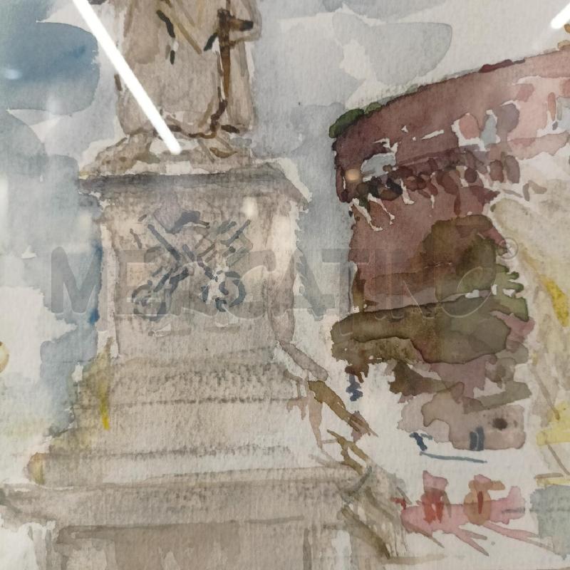 QUADRO ACQUERELLO CASTEL S.ANGELO CORN ARGENTATA | Mercatino dell'Usato Roma re di roma 3