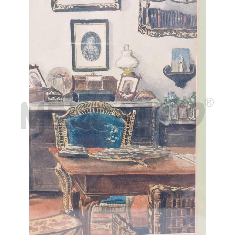 QUADRO ACQUERELLO INTERNO STANZA SEDIE CORN CHIARA | Mercatino dell'Usato Roma re di roma 3