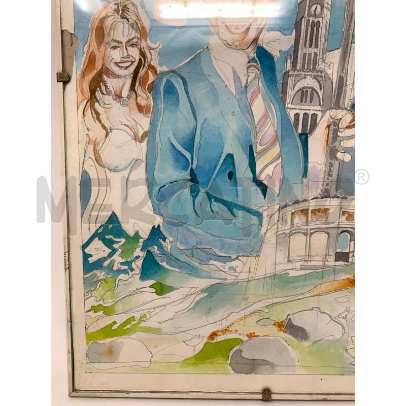 QUADRO ACQUERELLO TELE VENERDI CORN BIANCA | Mercatino dell'Usato Roma re di roma 4