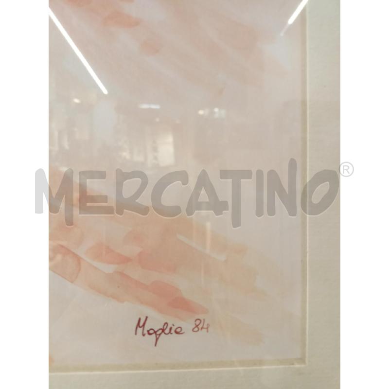 QUADRO ACUERELLO CAVALLI CORRONO TONI ARANCIONI  | Mercatino dell'Usato Roma re di roma 2