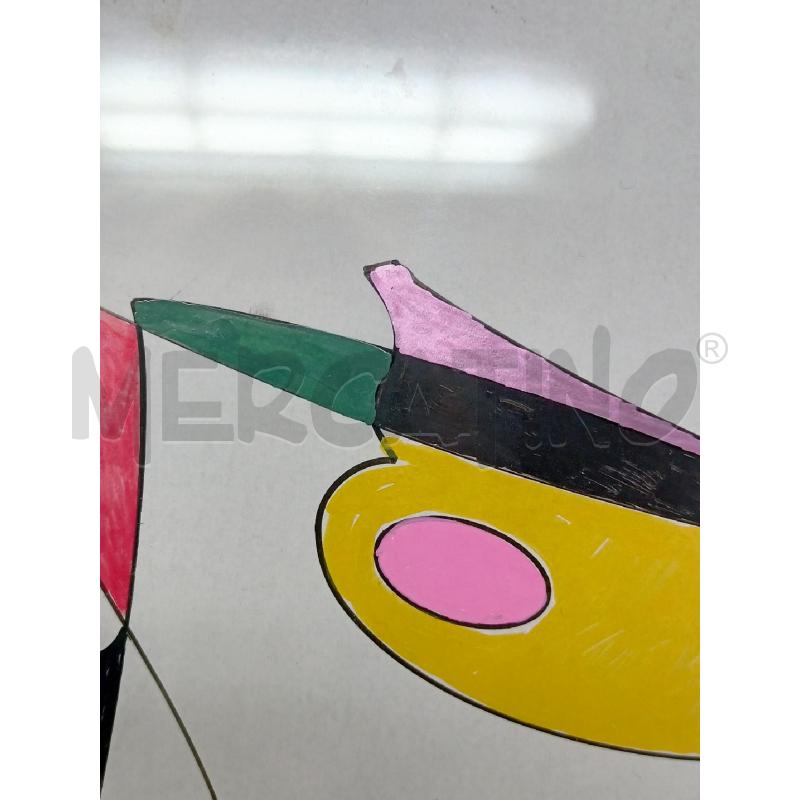 QUADRO ASTRATTO COLORATO FORME GEOMETRICHE  STROZZIERI  | Mercatino dell'Usato Roma re di roma 3