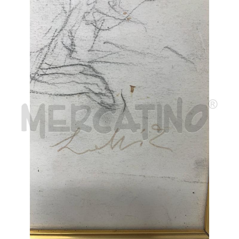 QUADRO BOZZETTO DISEGNO CAVALLI CORNICE DORATA ARG | Mercatino dell'Usato Roma re di roma 4