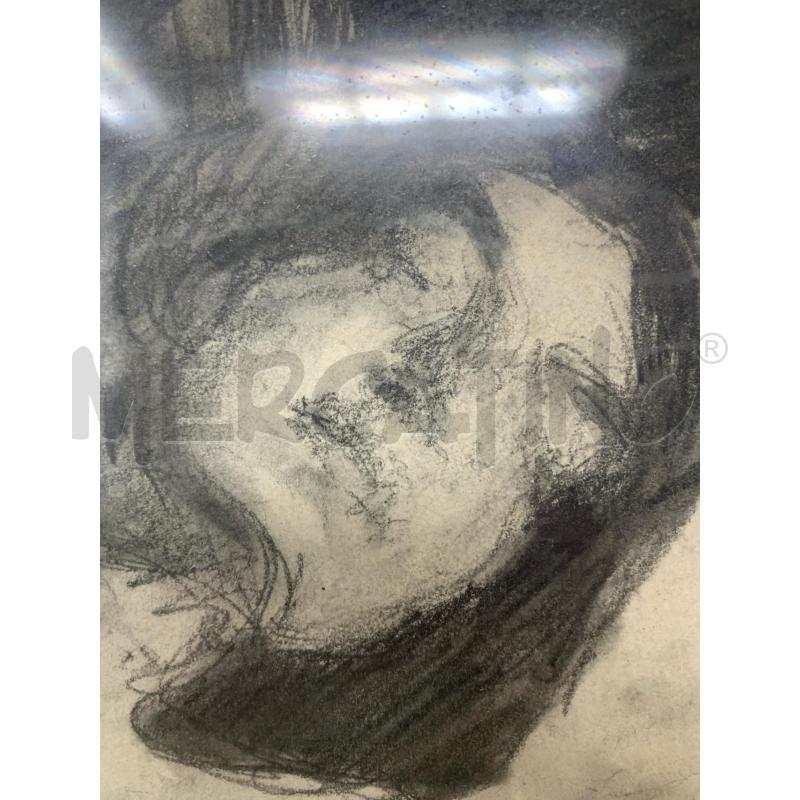 QUADRO CARBONCINO CARTA DONNA CHE DORME CORN LEGNO DORATO  | Mercatino dell'Usato Roma re di roma 3