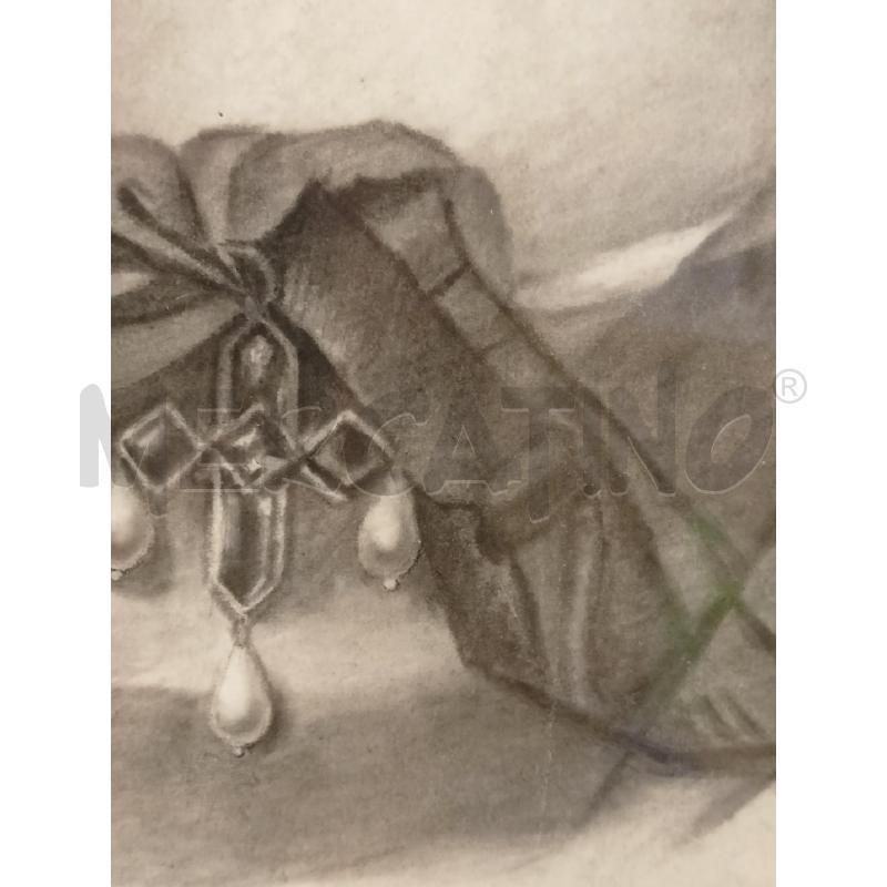 QUADRO CARBONCINO MADEMOISELLE DE LA VALLIÈRE PASS NERO CORNICE DORATO | Mercatino dell'Usato Roma re di roma 5