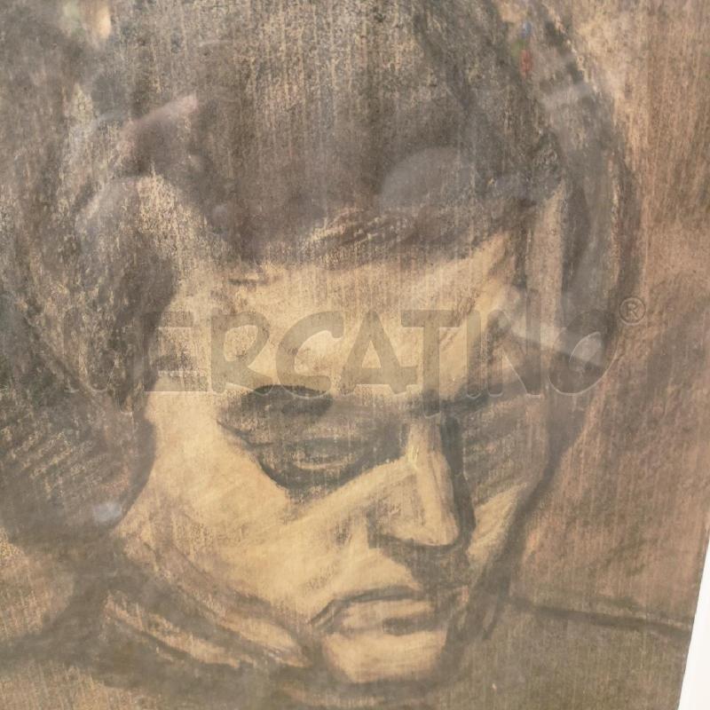 QUADRO CARBONCINO RITRATTO UOMO CORN LEGNO | Mercatino dell'Usato Roma re di roma 2