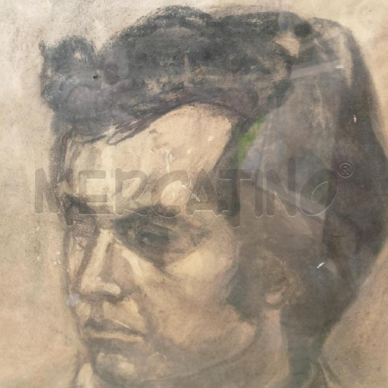 QUADRO CARBONCINO RITRATTO UOMO CORN LEGNO | Mercatino dell'Usato Roma re di roma 2