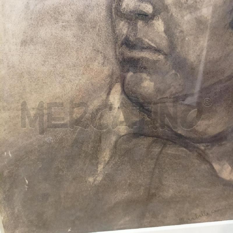 QUADRO CARBONCINO RITRATTO UOMO CORN LEGNO | Mercatino dell'Usato Roma re di roma 4