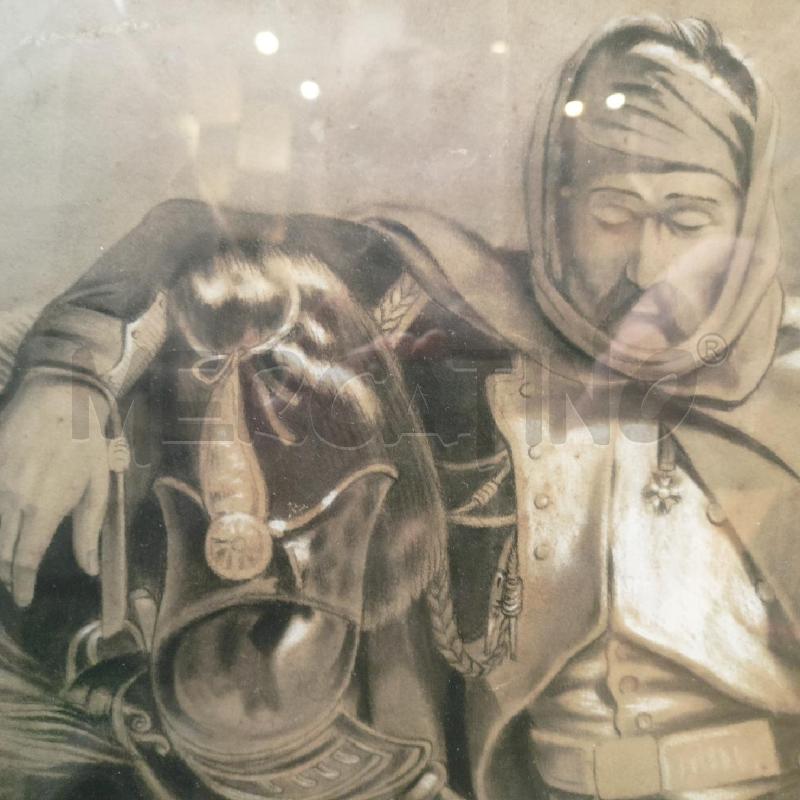 QUADRO CARBONCINO SOLDATO NAPOLEONICO CORN DORAT | Mercatino dell'Usato Roma re di roma 2