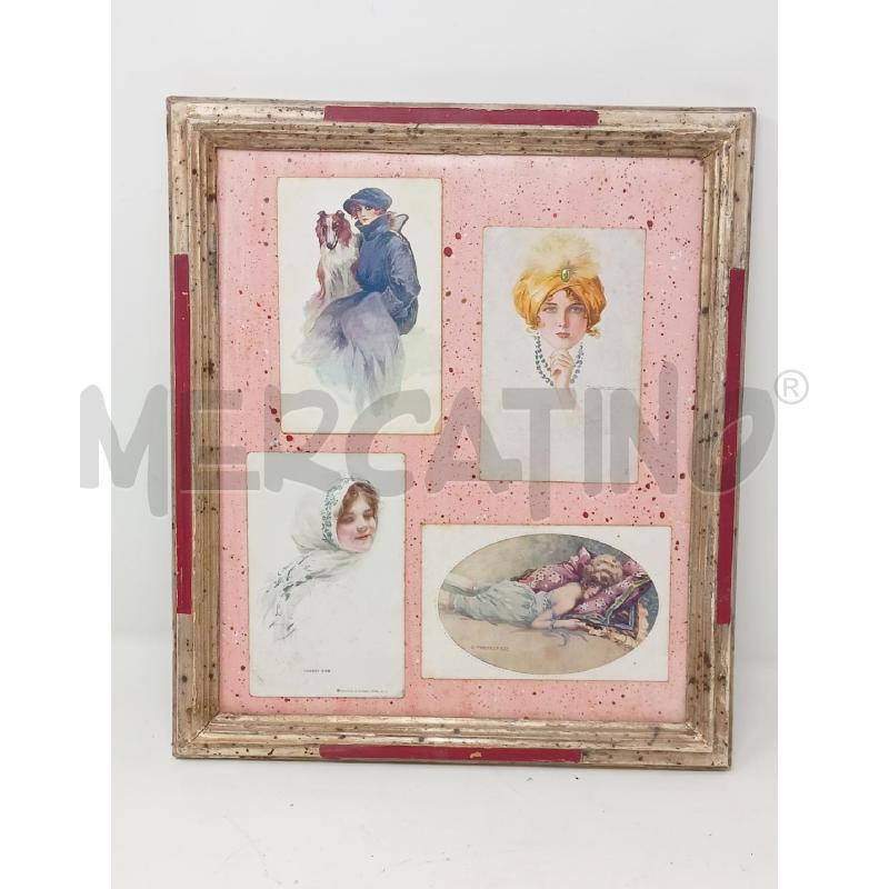 QUADRO CARTOLINE DONNE LIBERTY CORN ARGENTA | Mercatino dell'Usato Roma re di roma 1