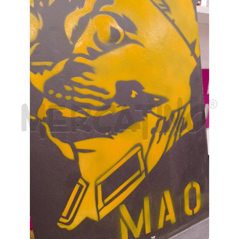 QUADRO CAVALLETTO METALLO MAO STENCIL GRIGIO GIALLO  | Mercatino dell'Usato Roma re di roma 2
