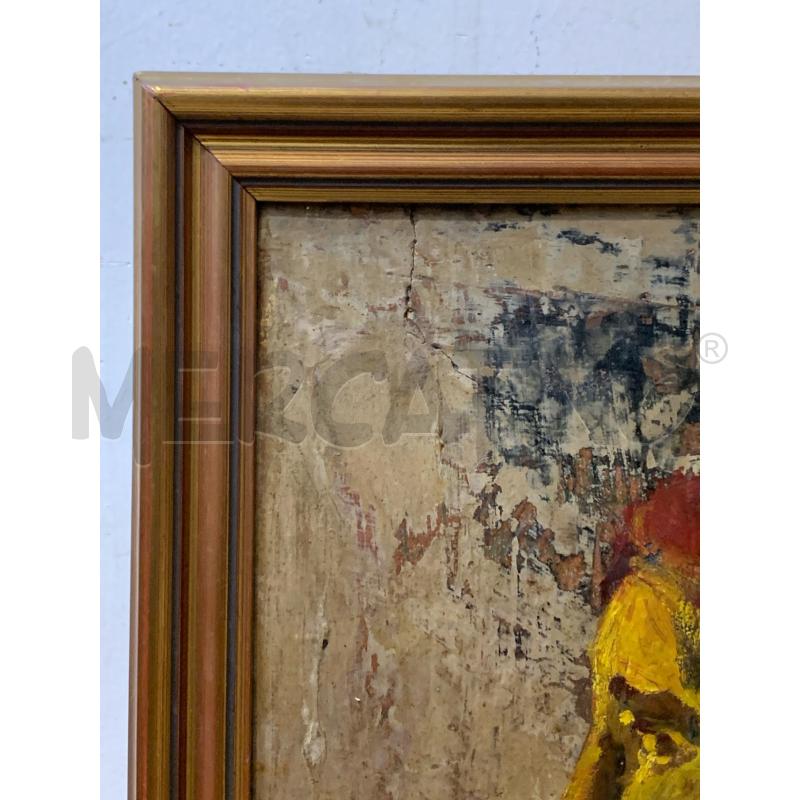 QUADRO DIPINTO SU PIETRA VOLTO DONNA TESTA ROSSA  | Mercatino dell'Usato Roma re di roma 3