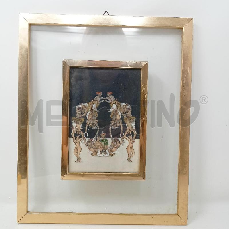 QUADRO DIPINTO SU TAVOLA SCENA KAMASUTRA BIANCO NERO  | Mercatino dell'Usato Roma re di roma 1