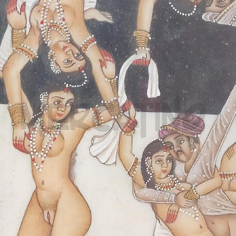 QUADRO DIPINTO SU TAVOLA SCENA KAMASUTRA BIANCO NERO  | Mercatino dell'Usato Roma re di roma 2
