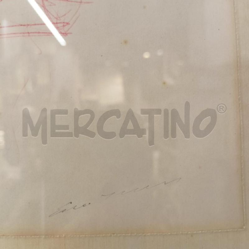 QUADRO DISEGNO UOMO ROSSO CORNICE ORO BOTDO AZZURRO | Mercatino dell'Usato Roma re di roma 2