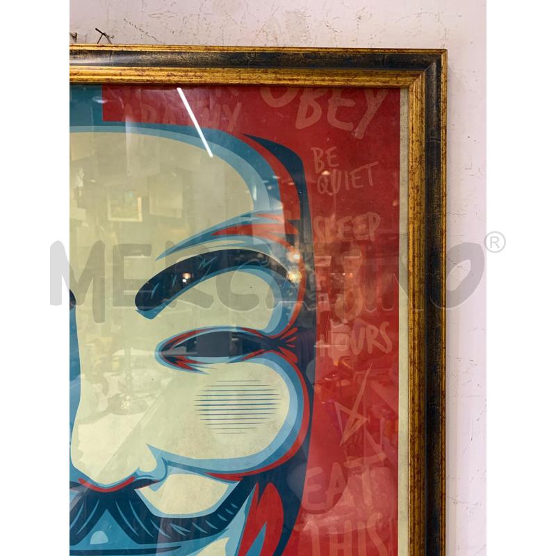 QUADRO DISOBEY STAMPA CORNICE LEGNO ORO BLU  | Mercatino dell'Usato Roma re di roma 3