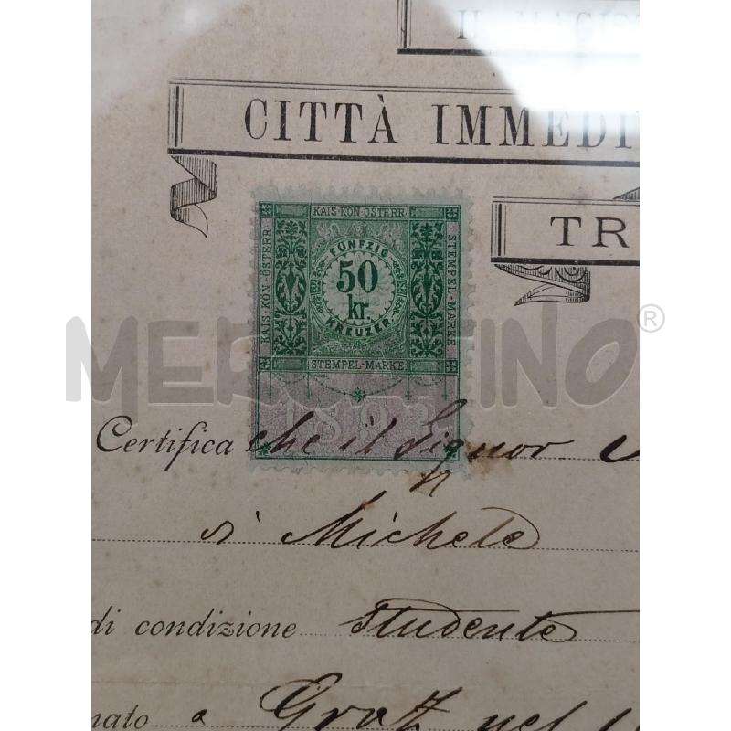 QUADRO DOCUMENTO CITTA IMMEDIATA DELL IMPERO TRIESTE CORN LEGN | Mercatino dell'Usato Roma re di roma 2