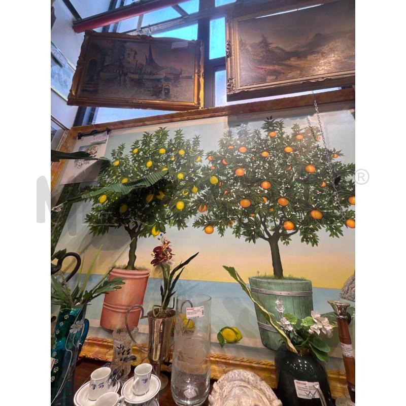 QUADRO GIGANTE OLIO TELA ALBERI LIMONI ARANCE  | Mercatino dell'Usato Roma re di roma 1