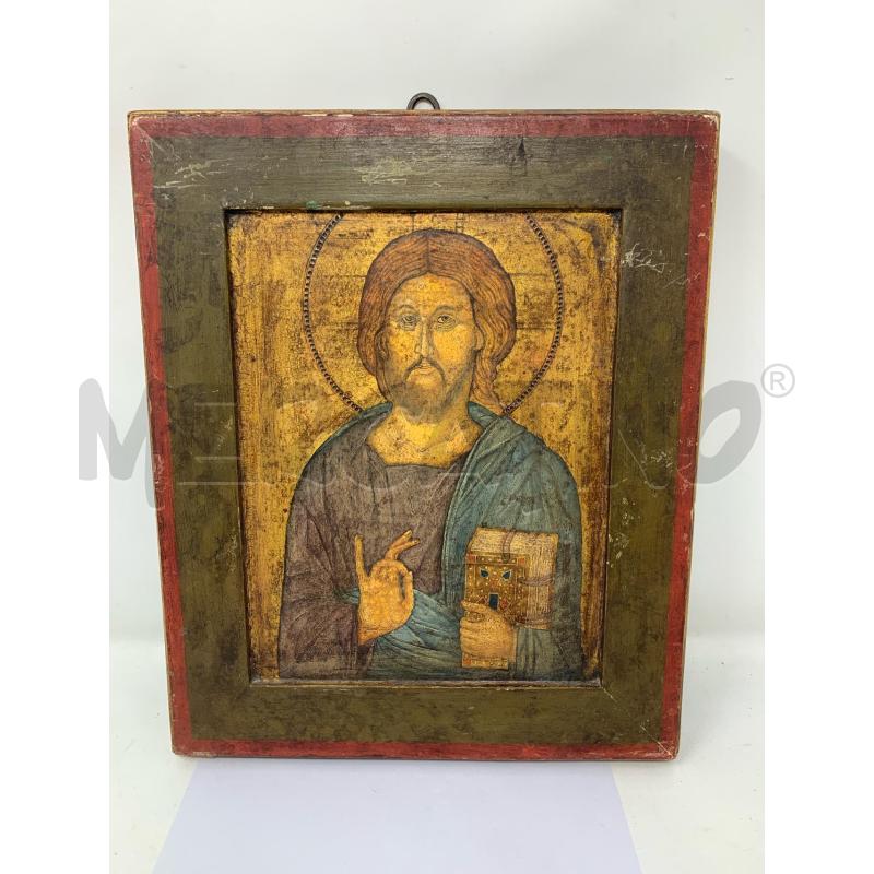 QUADRO ICONA GESU CORNICE ROSSA DIPINTA | Mercatino dell'Usato Roma re di roma 1