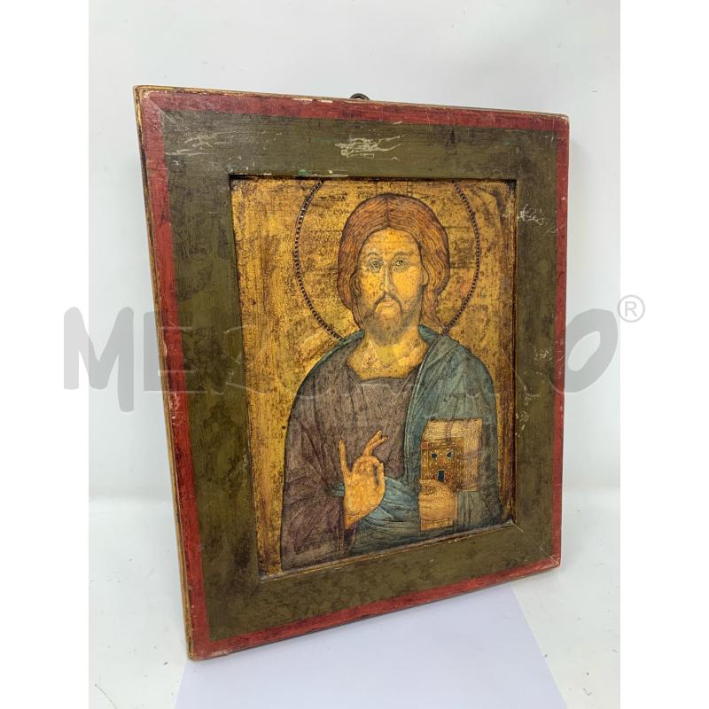 QUADRO ICONA GESU CORNICE ROSSA DIPINTA | Mercatino dell'Usato Roma re di roma 3