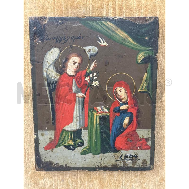 QUADRO ICONA LEGNO DIPINTA ANNUNCIAZIONE CORN DORAT | Mercatino dell'Usato Roma re di roma 2