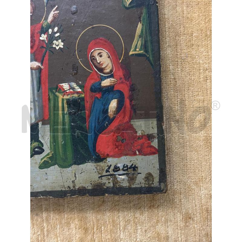 QUADRO ICONA LEGNO DIPINTA ANNUNCIAZIONE CORN DORAT | Mercatino dell'Usato Roma re di roma 5
