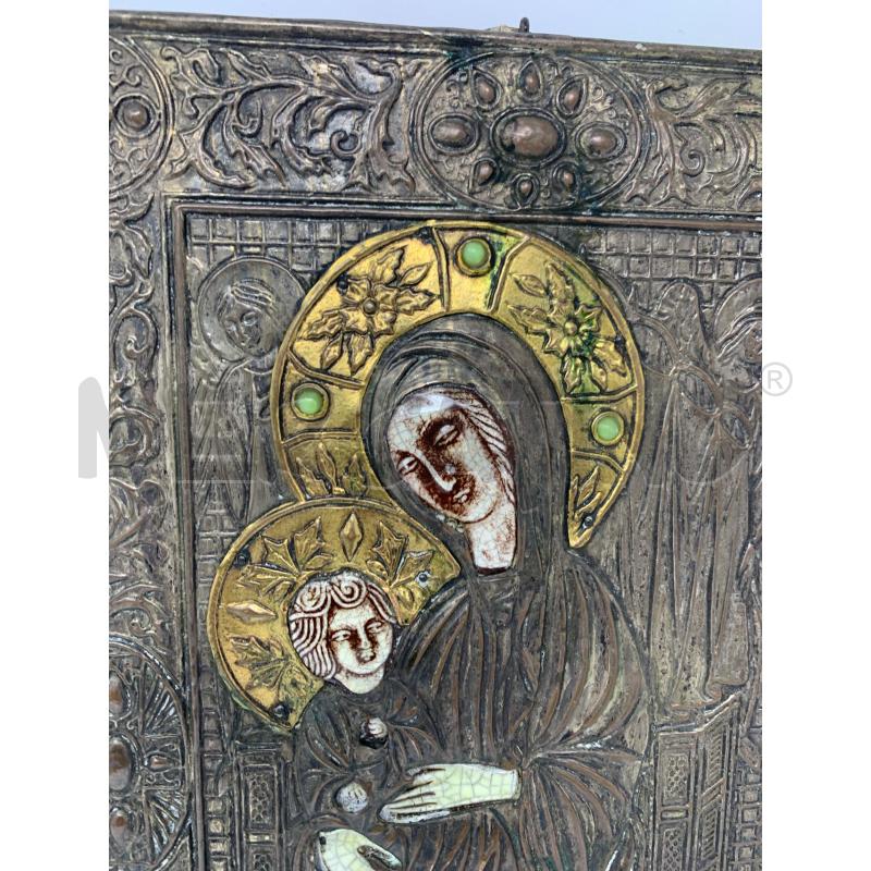 QUADRO ICONA MADONNA BAMBIN RIZZA SILVER | Mercatino dell'Usato Roma re di roma 2