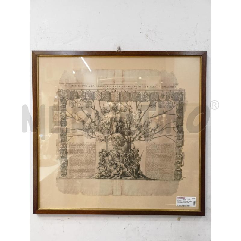QUADRO INCISIONE ALBERO GENEALOGICO EROI GERMANICI CORNICE LEGNO | Mercatino dell'Usato Roma re di roma 1
