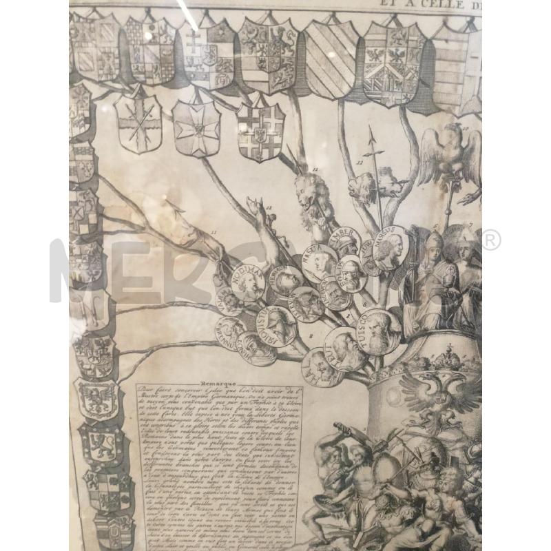 QUADRO INCISIONE ALBERO GENEALOGICO EROI GERMANICI CORNICE LEGNO | Mercatino dell'Usato Roma re di roma 3