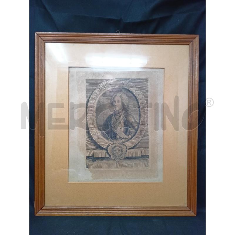 QUADRO INCISIONE LUDOVICUS DUX AURENIANENSIUM CORNICE LEGNO  | Mercatino dell'Usato Roma re di roma 1