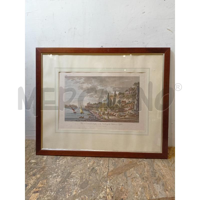 QUADRO INC VEDUTA PORTO CHIAIA NAPOLI CORN LEGNO | Mercatino dell'Usato Roma re di roma 1