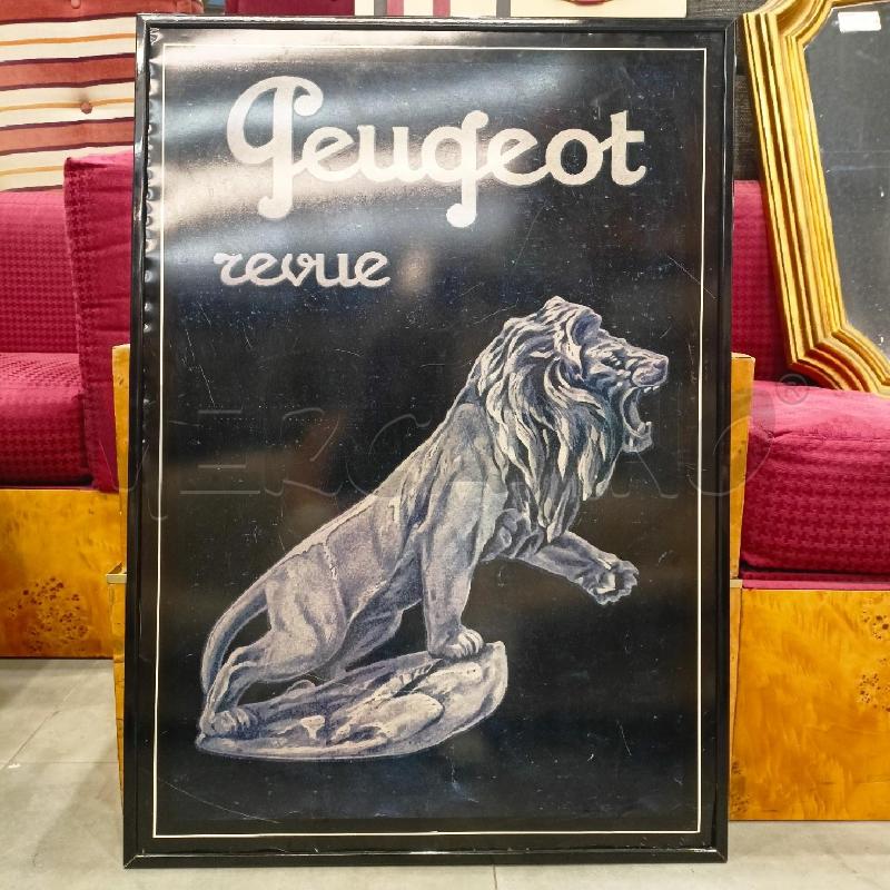 QUADRO LAMIERTA PEUGEOT LEONE SFONDO NERO  | Mercatino dell'Usato Roma re di roma 1