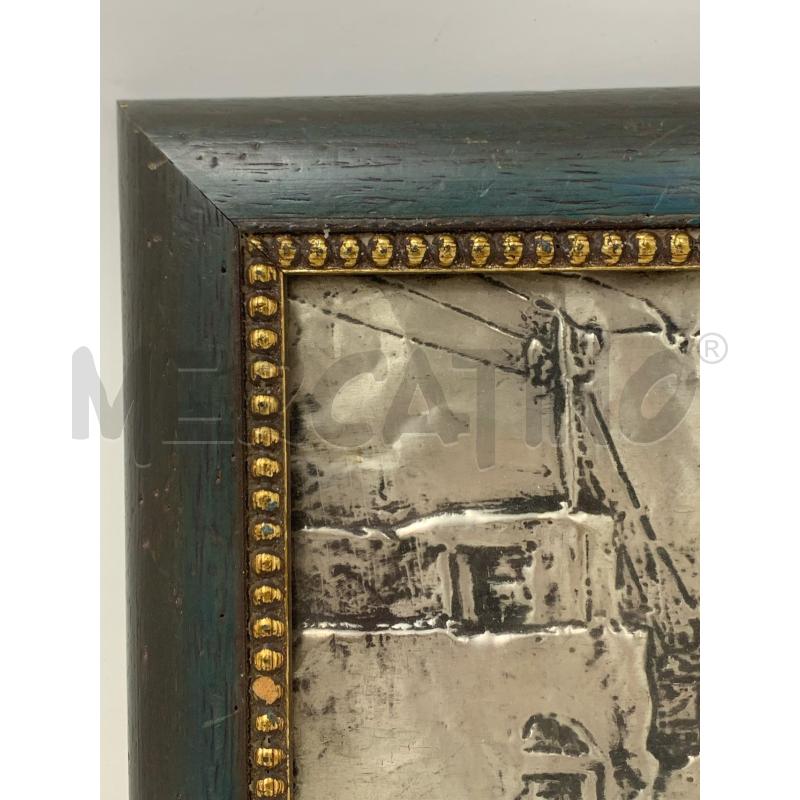 QUADRO LASTRA SILVER MULTIPLO CASETTA CORNICE LEGNO VERDE  | Mercatino dell'Usato Roma re di roma 5