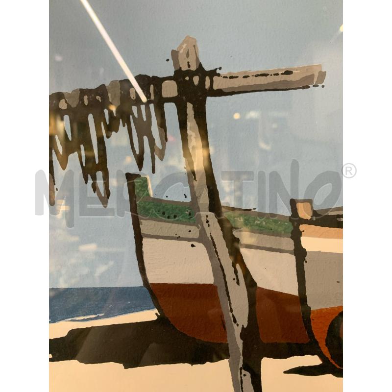 QUADRO LITOGRAFIA 2 BARCHE SPIAGGIA  | Mercatino dell'Usato Roma re di roma 4