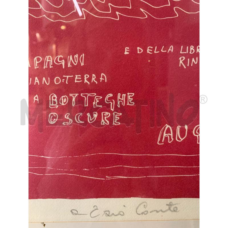 QUADRO LITOGRAFIA 3 DONNE SFONDO ROSSO AUGURI BUON 1971 | Mercatino dell'Usato Roma re di roma 4
