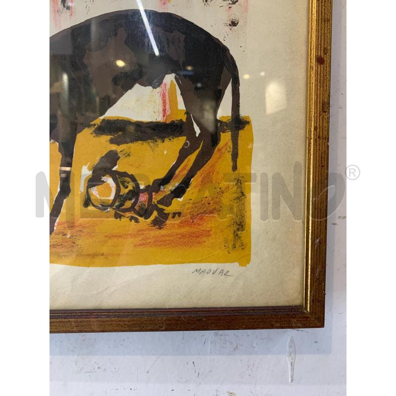 QUADRO LITOGRAFIA MULTIPLO BARONE CON CORONA CHE MANGIA CON CANE TONI CALDI  | Mercatino dell'Usato Roma re di roma 2