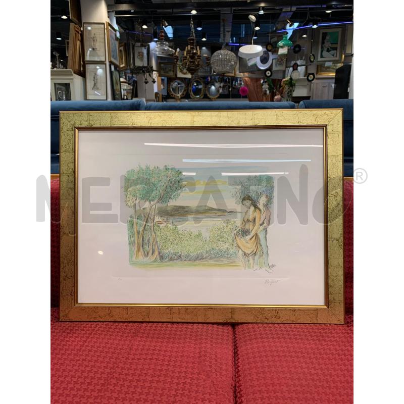 QUADRO LITOGRAFIA PRIMAVERA ALBERI COPPIA | Mercatino dell'Usato Roma re di roma 1