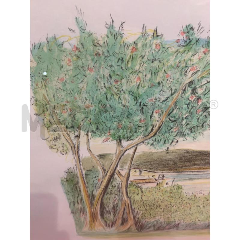 QUADRO LITOGRAFIA PRIMAVERA ALBERI COPPIA | Mercatino dell'Usato Roma re di roma 3