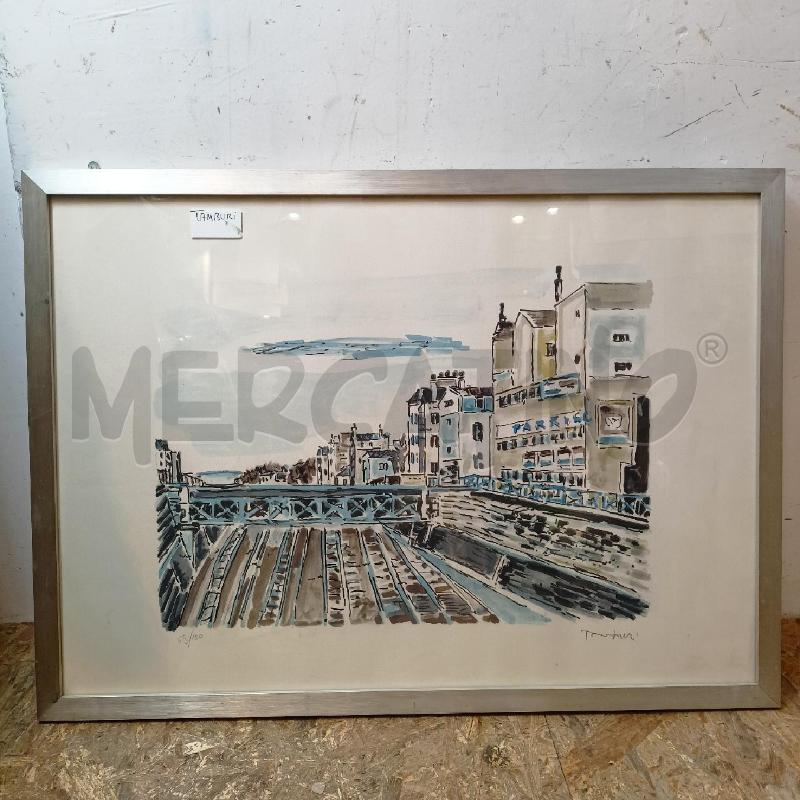 QUADRO LITO PAESAGGIO URBANO CORN ALLUMINIO | Mercatino dell'Usato Roma re di roma 1
