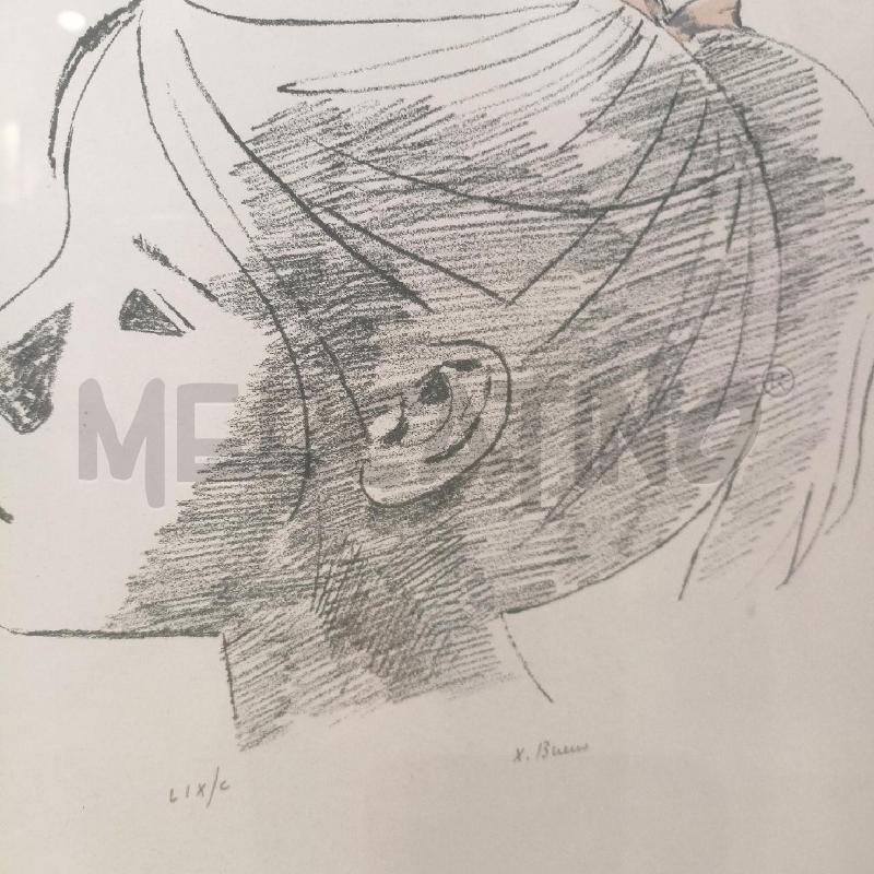 QUADRO LITO PROIFILO RAGAZZA CORN ROSSO CHIAR | Mercatino dell'Usato Roma re di roma 4