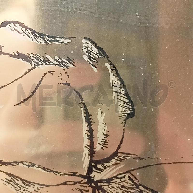 QUADRO LITO SU METALLO ROSE DORATO PAS NERO  | Mercatino dell'Usato Roma re di roma 5