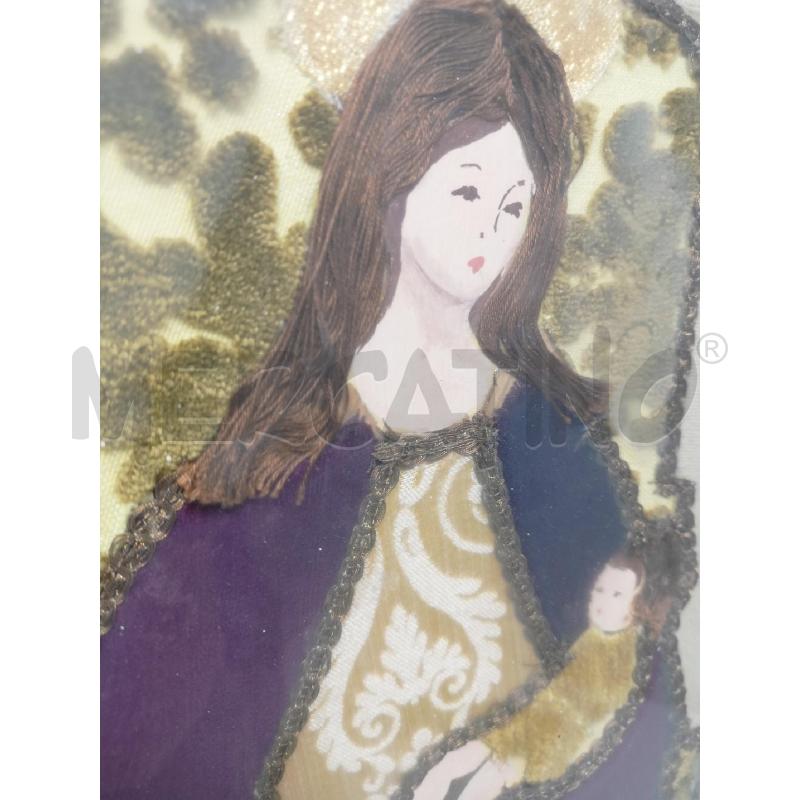 QUADRO MADONNA BAMBINO PASSAMANIERA TESSUTO CORNICE LEGNO DORATA | Mercatino dell'Usato Roma re di roma 4