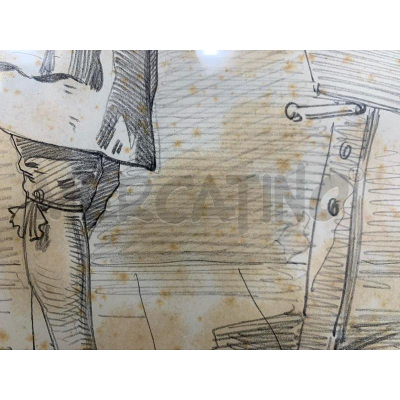 QUADRO MATITA GENTILUOMO CON BASTONE COR CHIARA | Mercatino dell'Usato Roma re di roma 5
